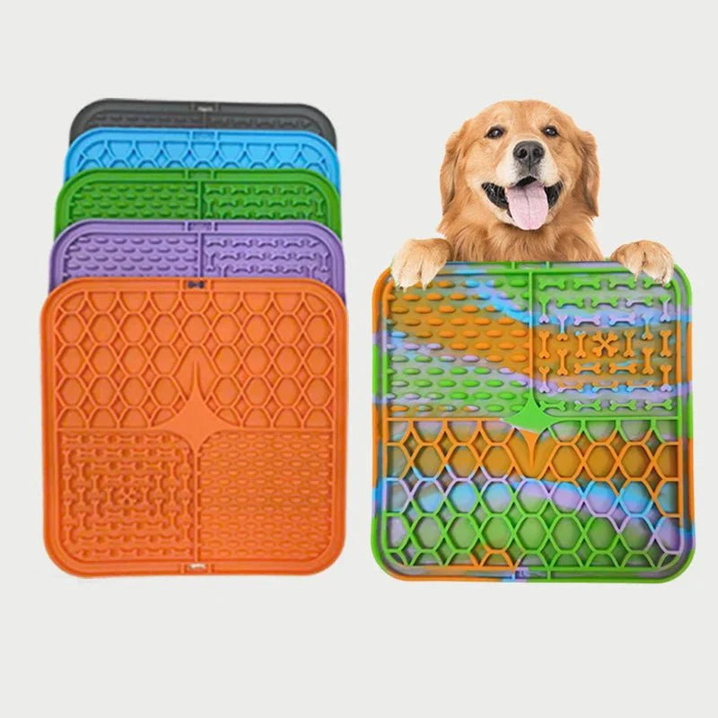 Silicone Pet Lick Mat | Slow Feeder Plate with Suction Cups for Dogs