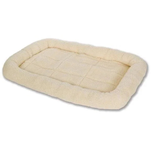 Soft cream pet bed with quilted design for dogs and cats, cozy and plush comfort