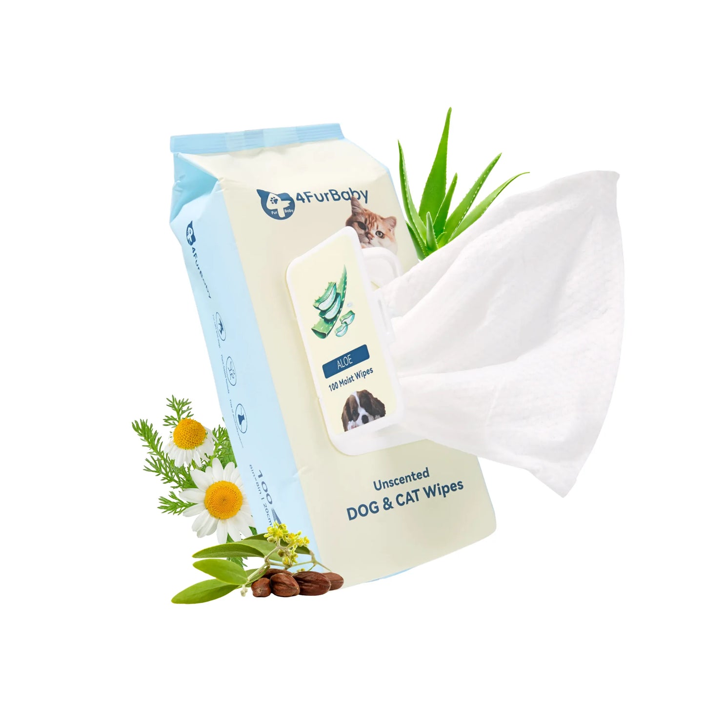 Dog & cat wipes pouch, unscented