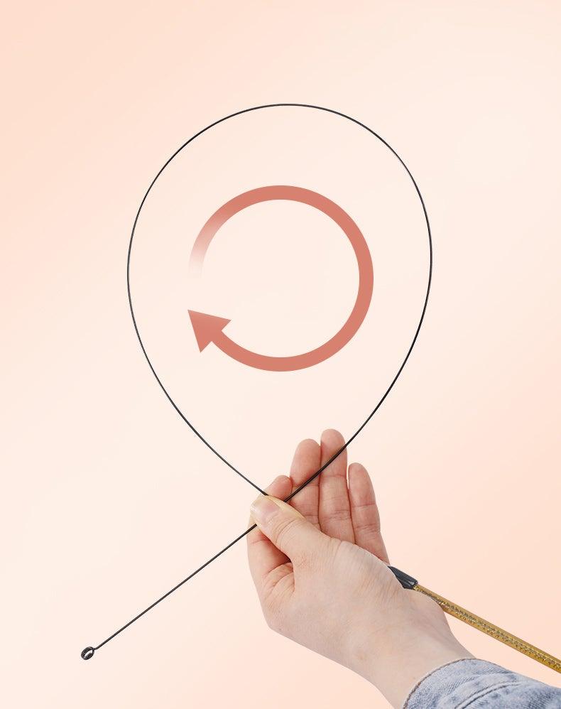 Cat teaser wand circular string loop with thin line and wand handle