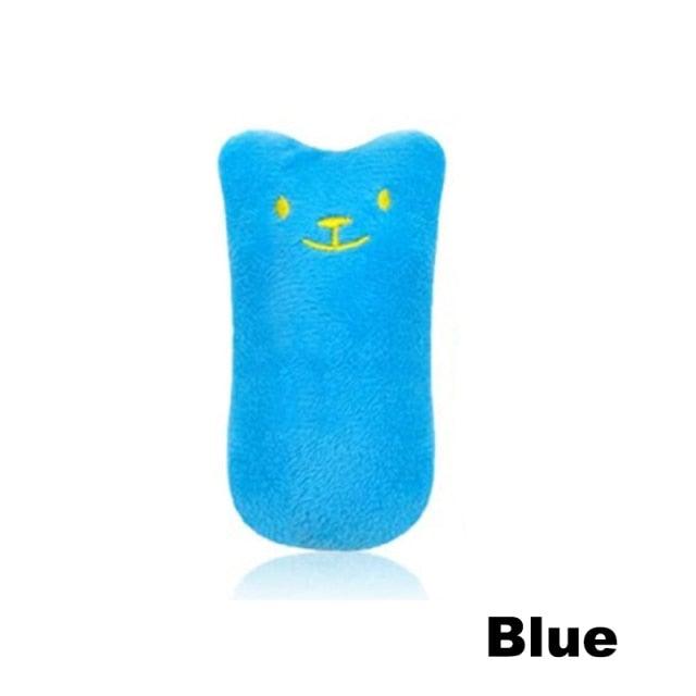 Blue cat lick mat with cute yellow face, slow feeder for cats and dogs